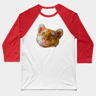 Cute Red Tiger Cub Baseball T-Shirt